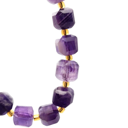 Dream Amethyst Tooth Cube Bracelet